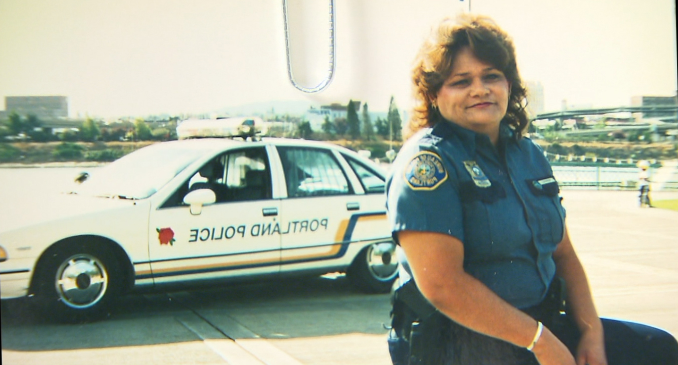 Portland Police Bureau Officer Julia Rico, seen in a photo from the 1990s, has received almost a dozen awards for her police work in the years following an organ transplant that saved her life. (Courtesy: Julia Rico)