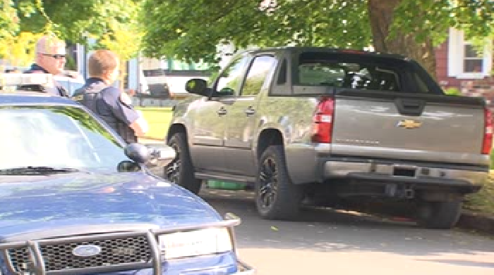 The Port of Portland Police Department says the vehicle Aden Donald Thomas was driving was used to hit a patrol car and was stolen. (KOIN)