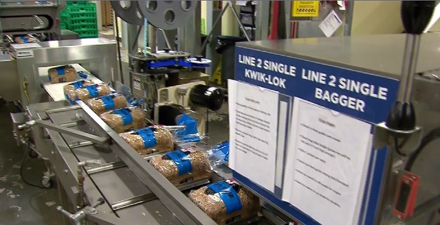 Loaves of Dave's Killer Bread at their Milwaukie facility, Aug. 13, 2015 (KOIN)