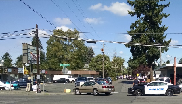 Vancouver police detained 3 young men from a house on Neals Lane after an apparent road rage shooting, Sept. 18, 2015 (KOIN)