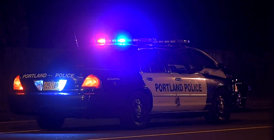 File - Portland Police Bureau Squad Car at night with lights_211851