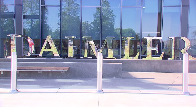 This is an image of Daimler Trucks North America headquarters on Swan Island.