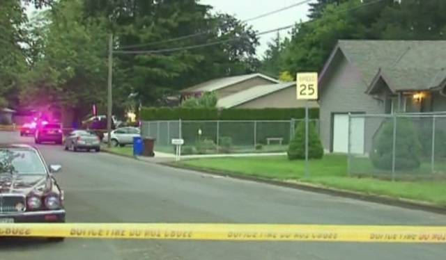 Detectives are at the scene of the officer-involved shooting in Gresham, May 24 2016. (KOIN)