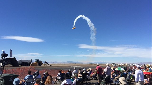 Pilot Marcus Paine died in this crash at the Madras Municipal Airport during the Airshow of the Cascades, August 27, 2016 (Courtesy: Jefferson County Sheriff's Office)