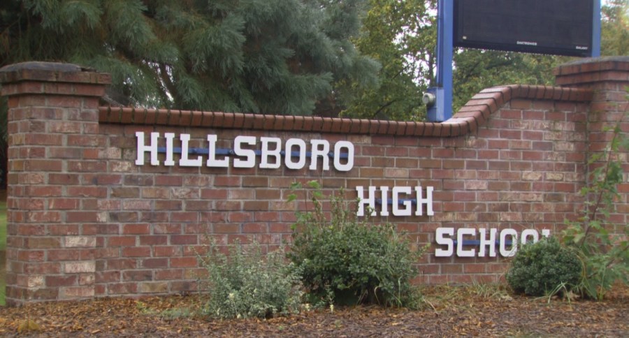 A sign at Hillsboro High School. (KOIN)_355996