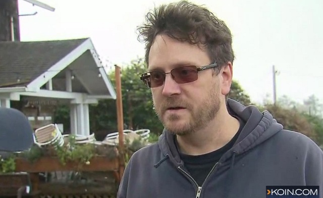 Jeff Kyriss had the windows on his house blown out by the Manzanita tornado, October 14, 2016 (KOIN)