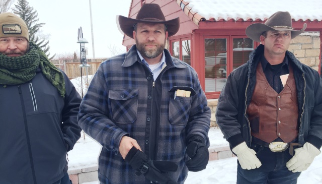 (L-R) Brian Cavalier, Ammon Bundy and Ryan Bundy at the Malheur National Wildlife Refuge, January 2016. They and 5 others were arrested by the FBI on Jan. 26, 2016 (KOIN)