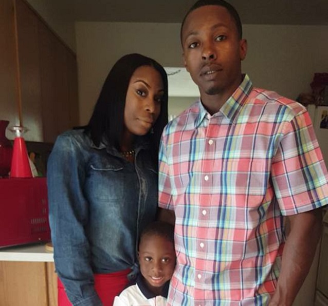 Ramon Harris, his fiancee Shalae Moore, and his son Ramon Jr in an undated photo provided by by Shalae Moore on May 19, 2017