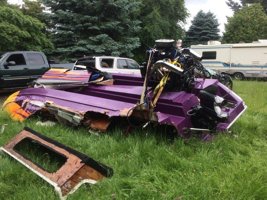 The boat sank after hitting a bridge pylon at a high rate of speed, May 22 2017. (MCSO)_467494