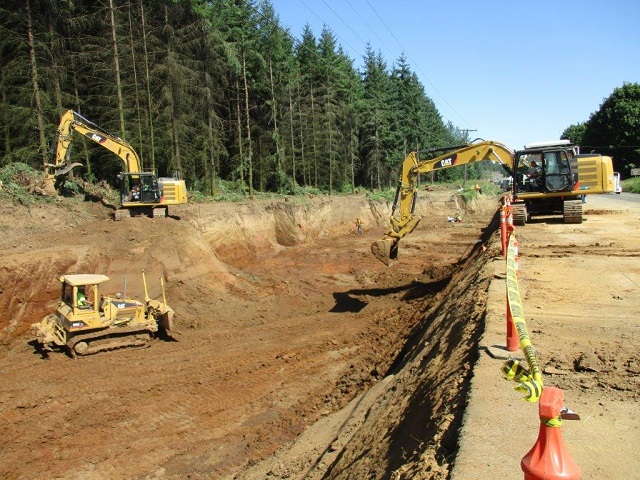 A massive fuel spill contaminated groundwater in Adair Village, Oregon, forcing more than 9000 tons of soil to be excavated, July 18, 2017 (DEQ)