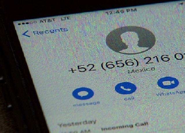 This phone number called Adreon, a Beaverton resident, with a scam phone call demanding ransom for her "kidnapped" daughter, August 15, 2017 (KOIN)