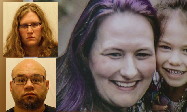 A courtesy photo of Annastasia and Alice Hester along with photos of Angela McCraw-Hester and Matthew Hester from Bannock County Jail in Idaho._544119