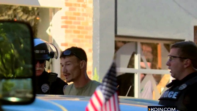 This protester was not arrested in Vancouver after speeding through a crowd of protesters with his 4x4 truck, September 10, 2017 (KOIN)