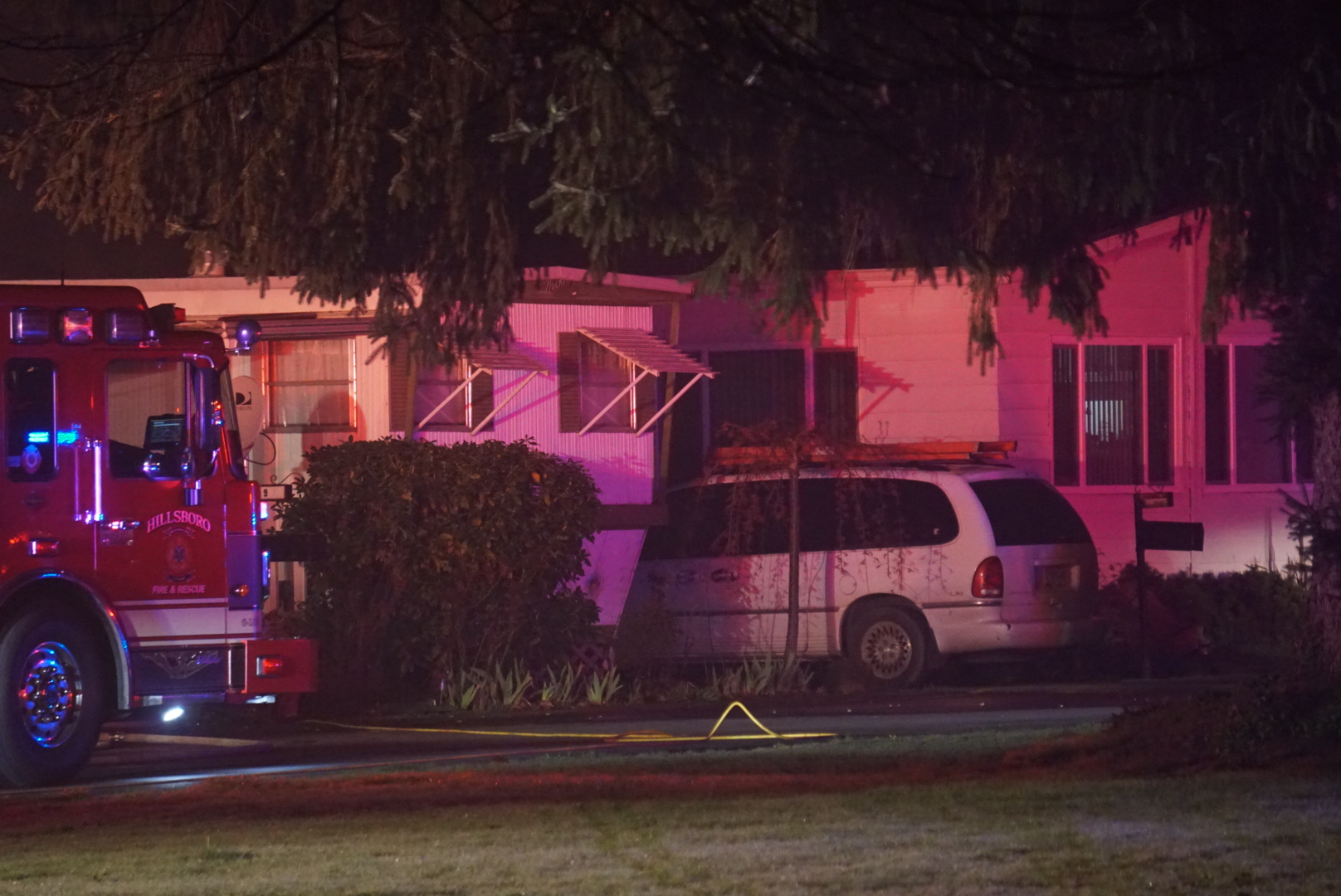 A woman was found dead after a fire at a mobile home in Hillsboro