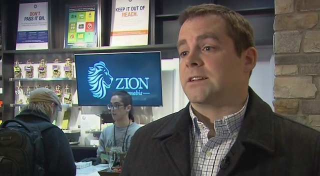 Joe Dunne, the owner of Zion Cannabis in Southwest Portland, March 3, 2017 (KOIN)