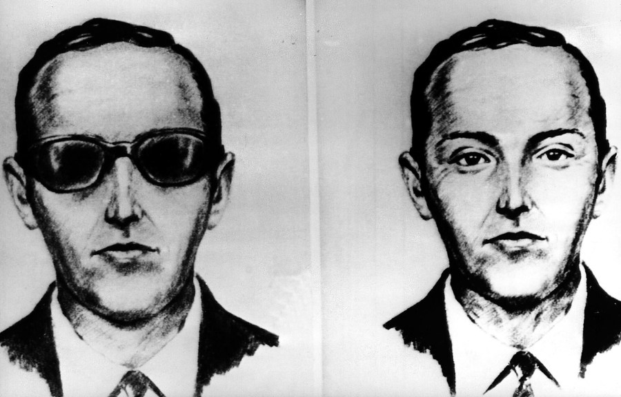 This undated artist sketch shows the skyjacker known as D.B. Cooper from recollections of the passengers and crew of a Northwest Airlines jet he hijacked between Portland and Seattle on Thanksgiving eve in 1971.