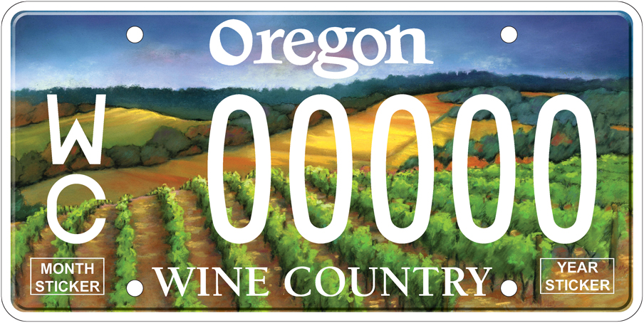 Oregon Wine Country license plate