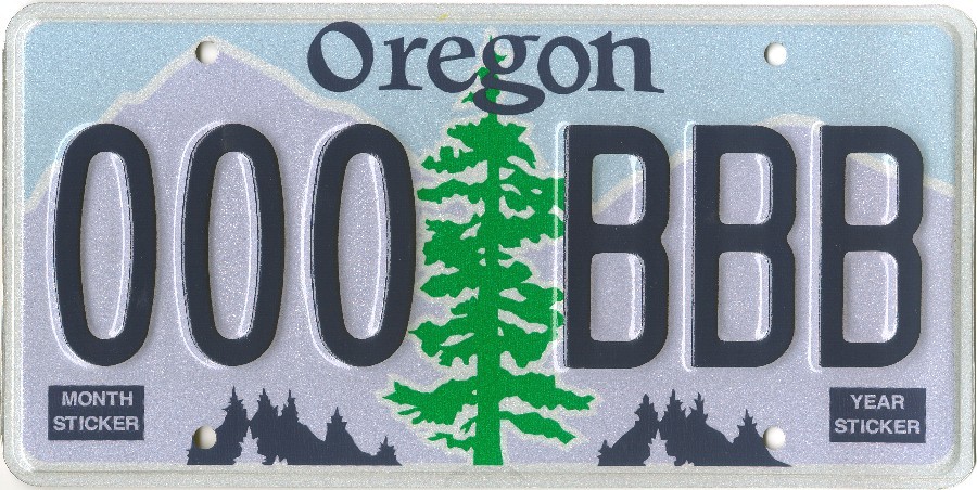 Oregon license plate