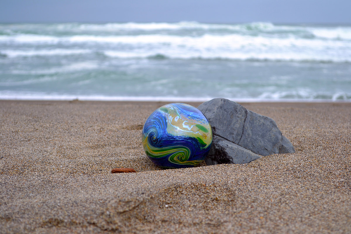 Colorful glass floats in Lincoln City, OR yours to keep