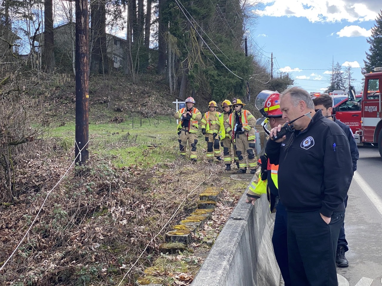 Driver saved after car drops 25 feet down gully march 10 2022