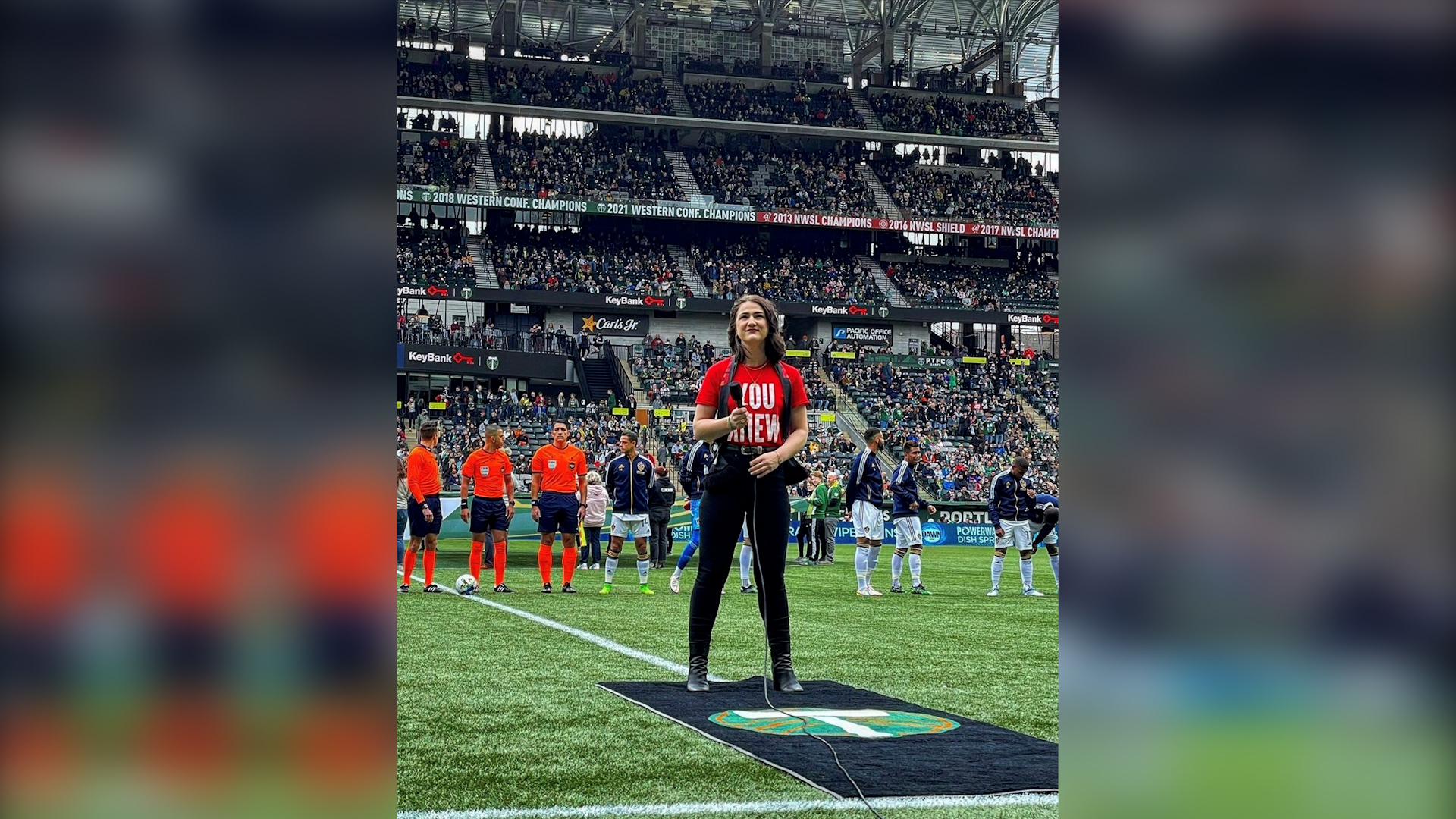 National anthem singer wears 'You Knew' shirt at Timbers game