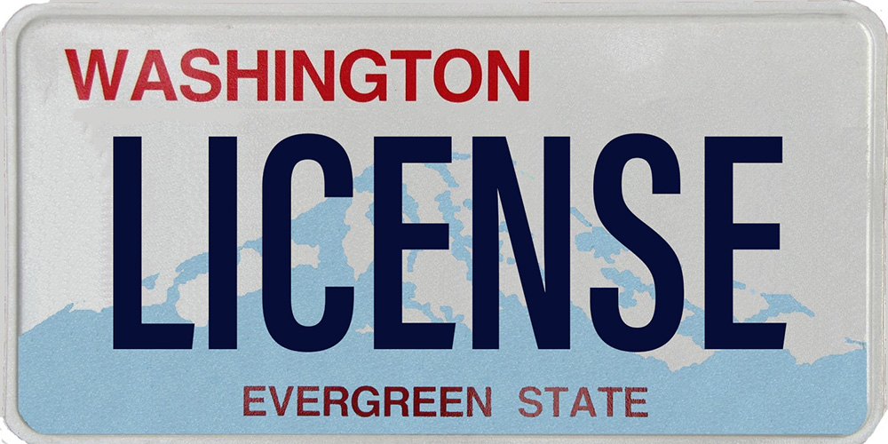 Washington State License Plate