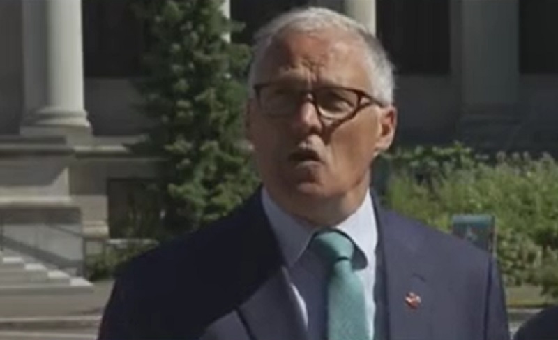 Washington Gov. Jay Inslee at a press conference following the Roe v Wade decision, June 25, 2022 (KOIN)