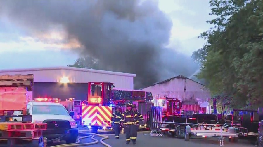 Firefighters battled a second alarm blaze in Southeast Portland early Thursday morning, officials said.