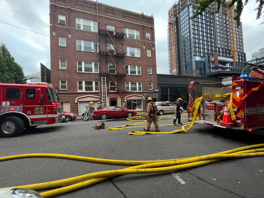 An apartment unit caught fire in Southwest Portland on June 29, 2022