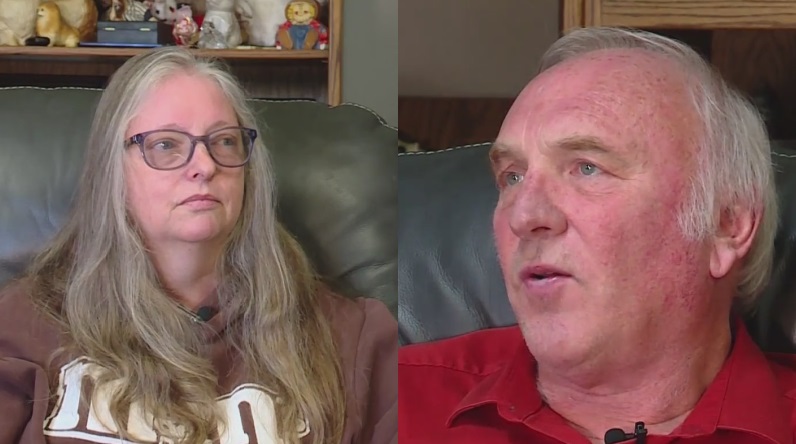 Nyla and Kirk Bales, the mother and step-father of Karissa Fretwell, July 18, 2022 (KOIN)