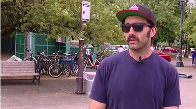 Miles Dornfeld, the manager of Kerr Bikes at the Salmon Springs location in downtown Portland, July 3, 2022 (KOIN)