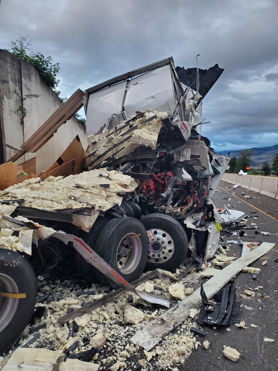 A semi-truck was rear-ended forcing I-5 SB to close for several hours in Jackson County on Tuesday, July 5, 2022