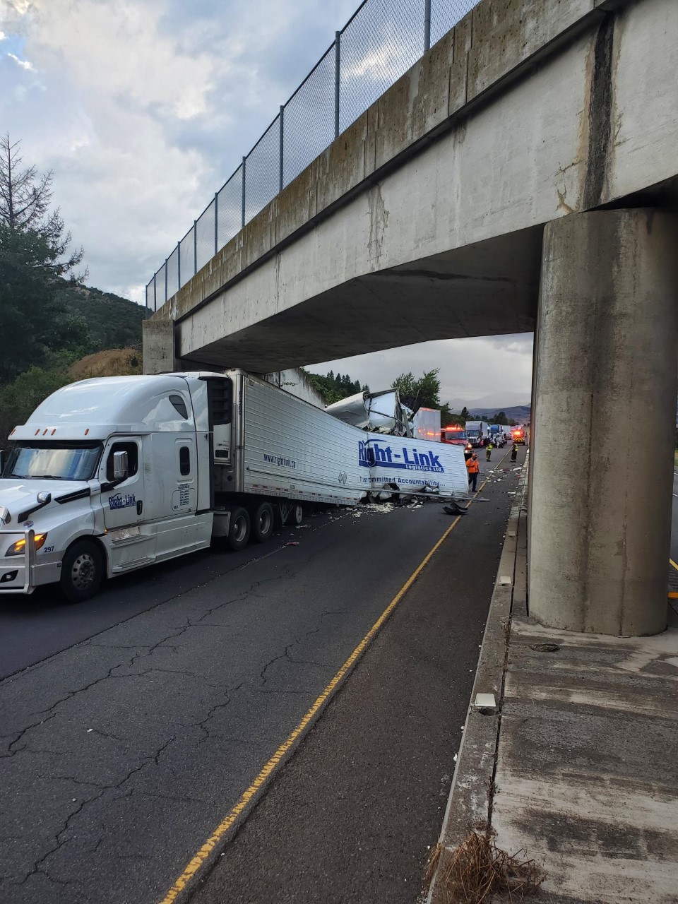 A semi-truck was rear-ended forcing I-5 SB to close for several hours in Jackson County on Tuesday, July 5, 2022