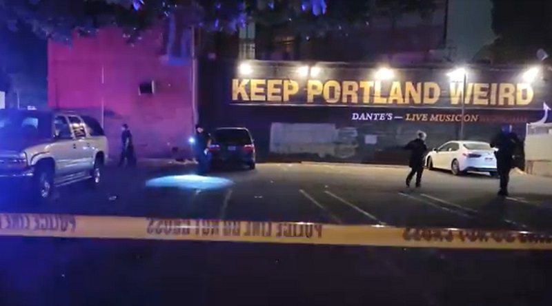 Shots were fired but no injuries were reported near Dante's in Portland, July 17, 2022 (KOIN)