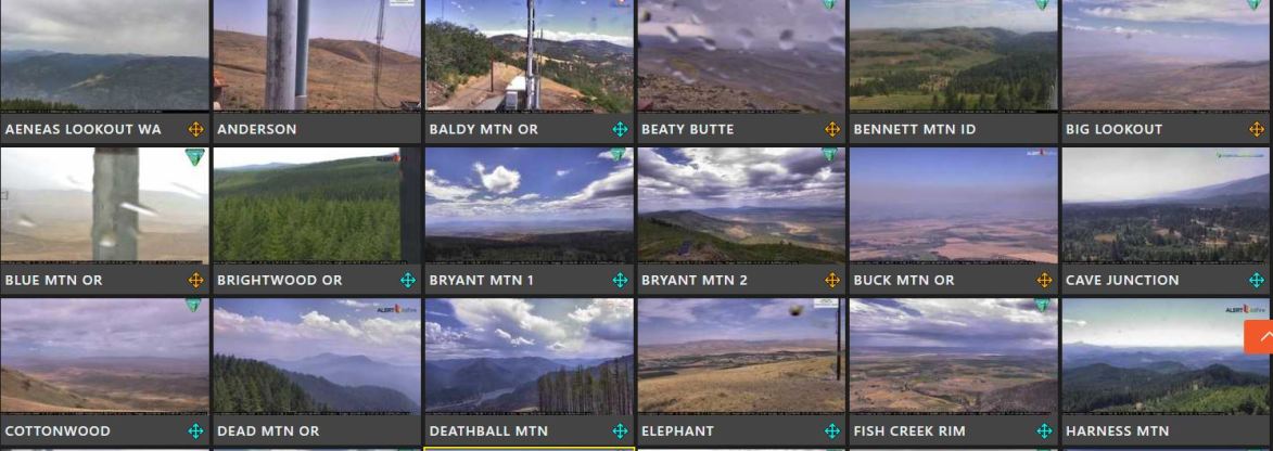 ALERTWildfire cameras on August 9, 2022