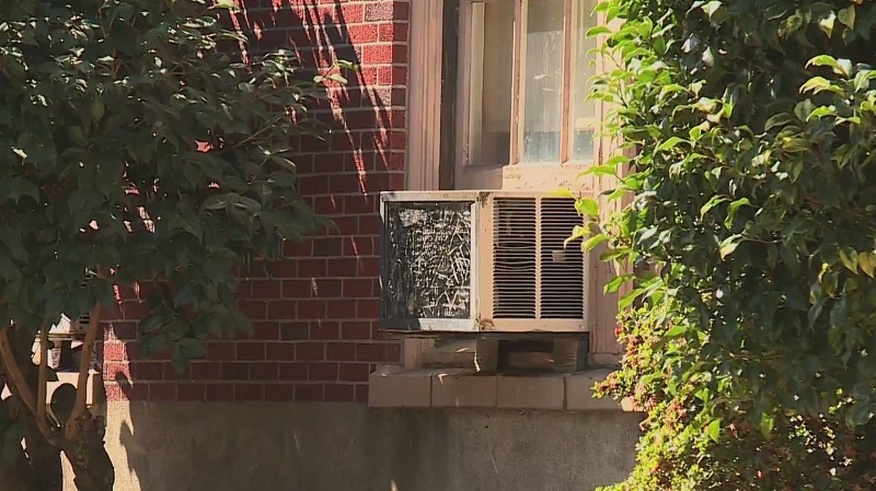 A window air conditioner at a Portland Public School building, August 29, 2022 (KOIN)