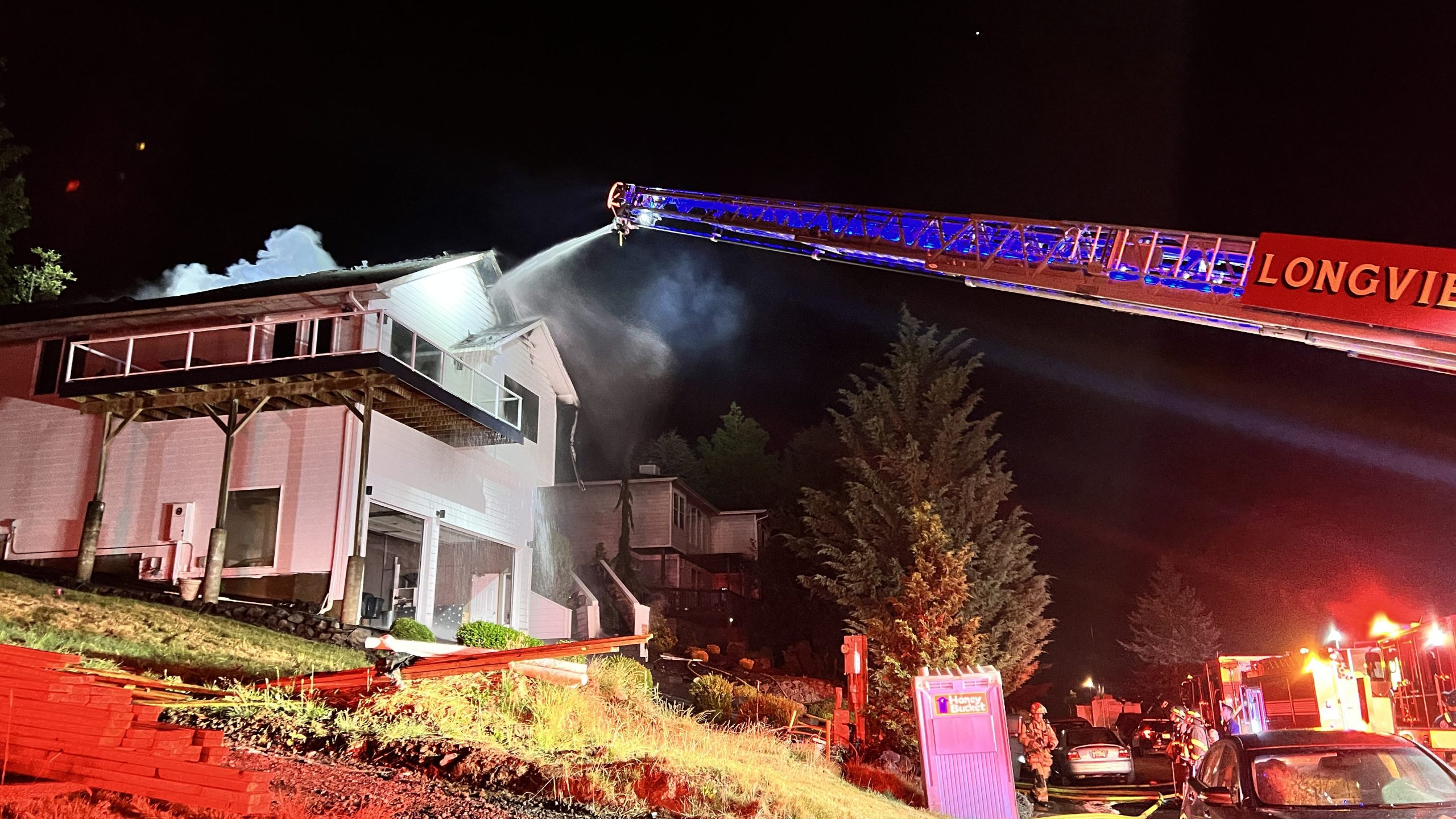 Three-alarm fire destroys house in Longview, WA