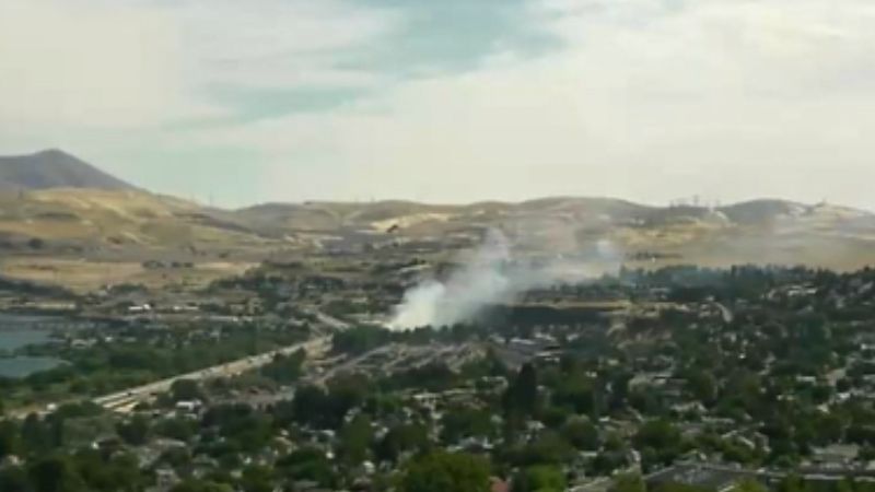 A wildfire reported near The Dalles has shut down a section of Interstate 84 on Thursday, August 4, 2022