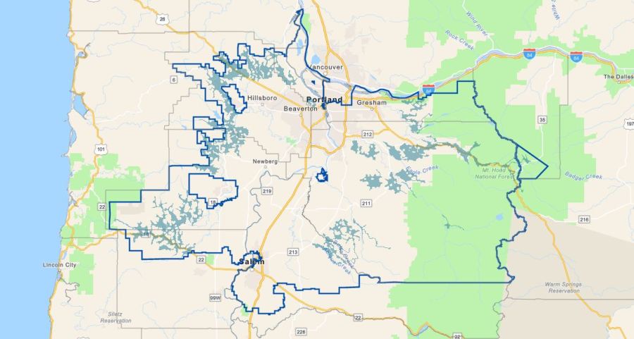 Potential PGE power shut-off zone