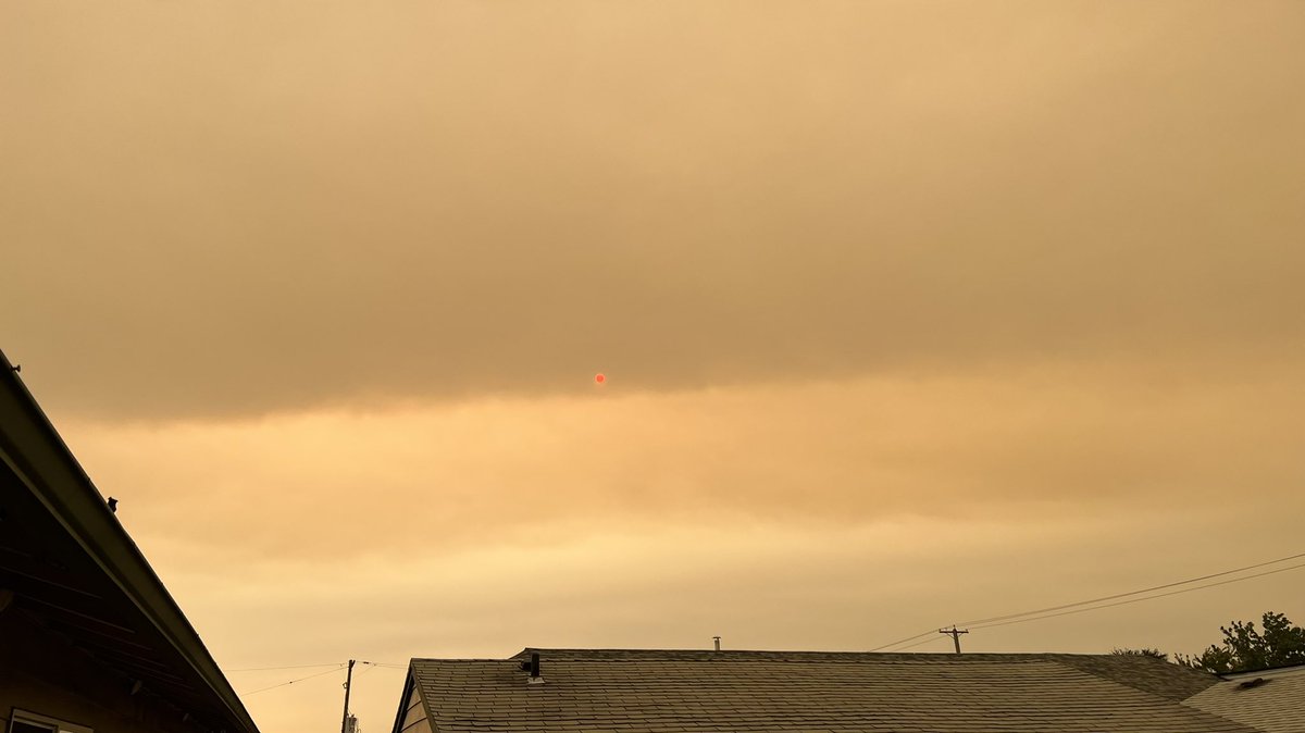 Smoky skies from Oregon wildfires on Saturday Sept 10 2022