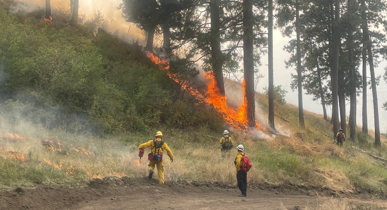 Crews working the Double Creek Fire in the Hells Canyon Recreation Area, September 4, 2022 (Inciweb)