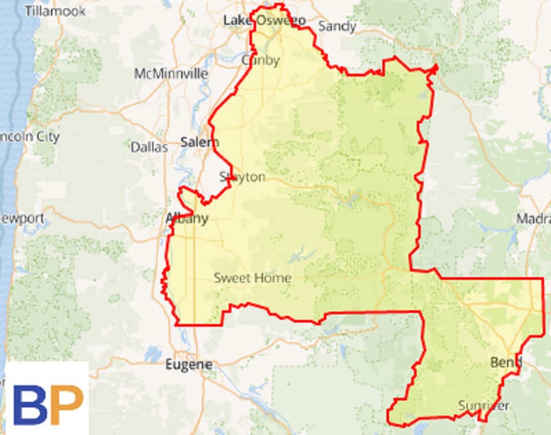 Oregon's 5th Congressional District, 2022 (Ballotpedia graphic)