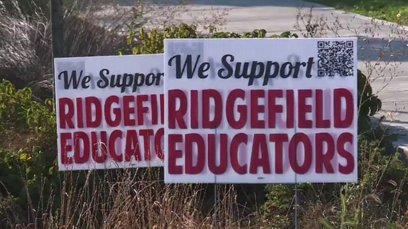 Educators for Ridgefield School District strike on Friday, Sept. 9, 2022