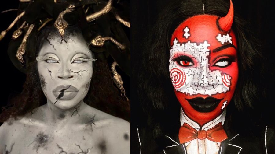 Stanisha Charné, or Slayy by Charné, as Medusa and Jigsaw