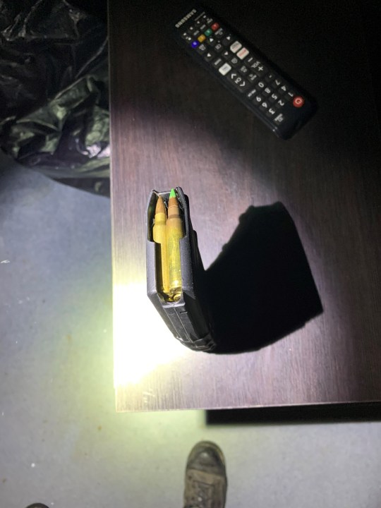 A loaded firearm magazine recovered from a Newberg, Oregon property where authorities made a record illegal marijuana grow bust on Oct. 18, 2022. (Credit: Yamhill County Sheriff's Office)