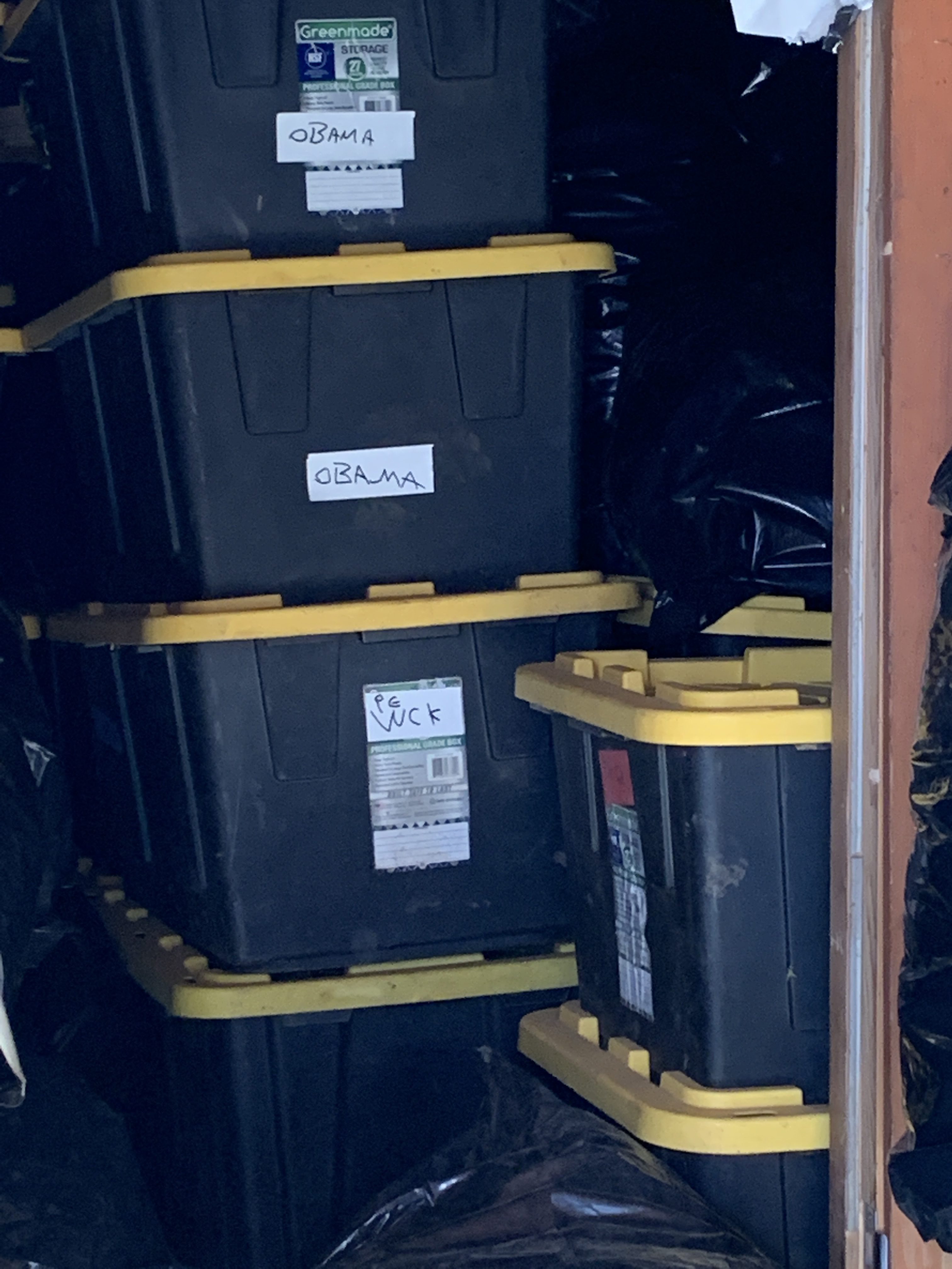 Bins filled with illegally grown marijuana stacked from floor to ceiling at a Newberg, Oregon property on Oct. 18, 2022. (Credit: Yamhill County Sheriff's Office)