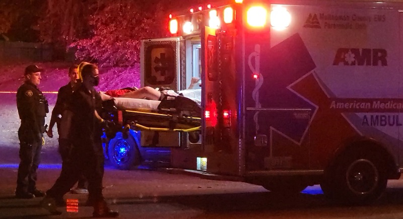 One person was shot in the leg near NE 126th and E. Burnside in Portland, October 1, 2022 (KOIN)