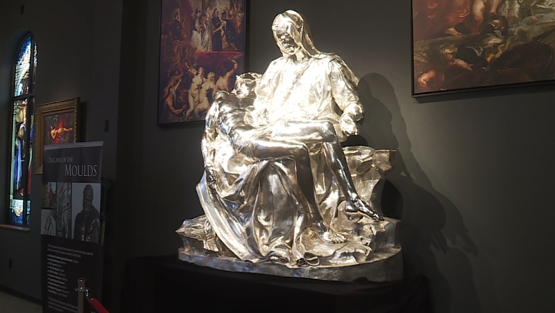 A pure silver replica of Michelanagelo's The Pieta, worth $70 million, was created at Foundry Michelangelo in Battle Ground. October 2022 (KOIN)