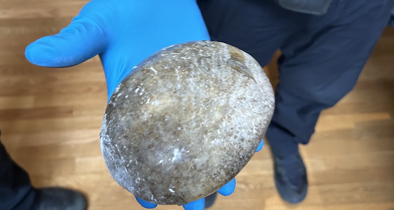 A rock was thrown through the windows at the Rene Gonzalez campaign headquarters in Portland, October 30, 2022 (Rene for Portland)