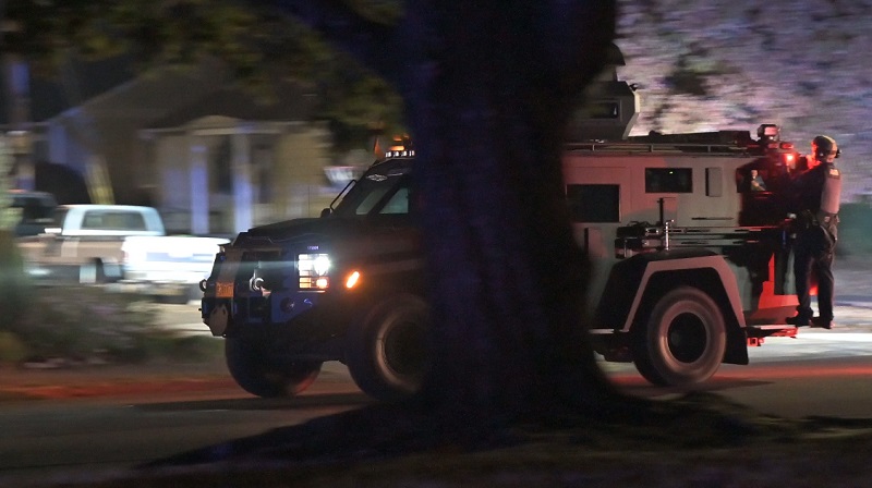 Armed robberies in Portland's Roseway neighborhood brought SERT and K9 units to the area, October 9, 2022 (KOIN)